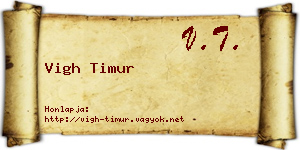 Vigh Timur névjegykártya